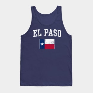 El Paso Texas Flag Texan Vintage Fade Tank Top